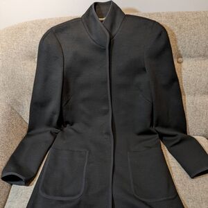 Emanuel Ungaro Black Blazer Coat Minimalist Designer Jacket Size XS R1